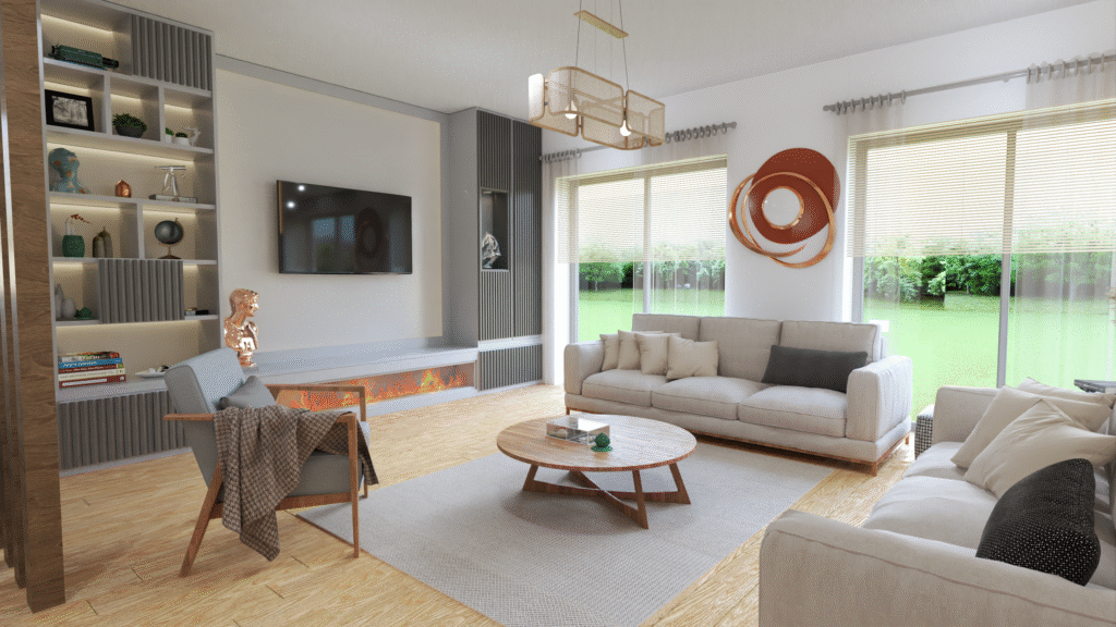 Salon ve Mutfak İç Mimari Tasarımları salon mutfak villa tasarim