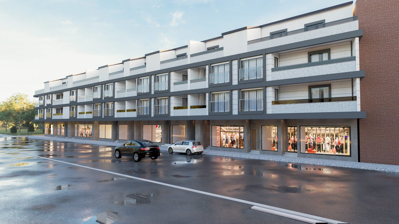 ticari ve konut tasarımı ile proje tasarımı 3 katlı apartman